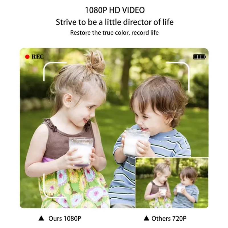 Cámara Digital D1 de Dinosaurios de Dibujos Animados con Doble Objetivo para Niños, Pantalla IPS de 2,4 Pulgadas, Mini Cámara Instantánea con Grabación de Vídeo - Verde