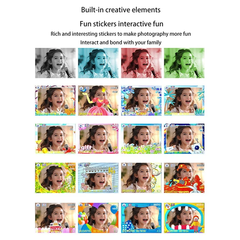 Cámara Digital D1 de Dinosaurios de Dibujos Animados con Doble Objetivo para Niños, Pantalla IPS de 2,4 Pulgadas, Mini Cámara Instantánea con Grabación de Vídeo - Verde