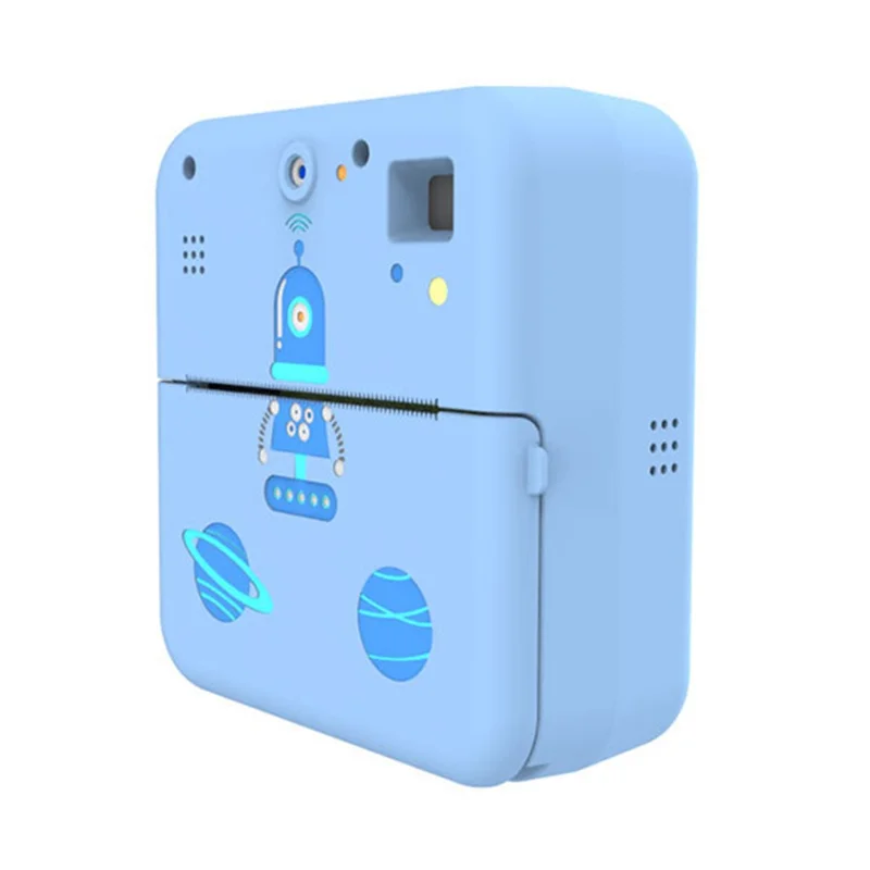 K12 Kids Digital Camera Thermal Printer Lightweight Portable Front / Rear HD Dual Lens Camera - Blue