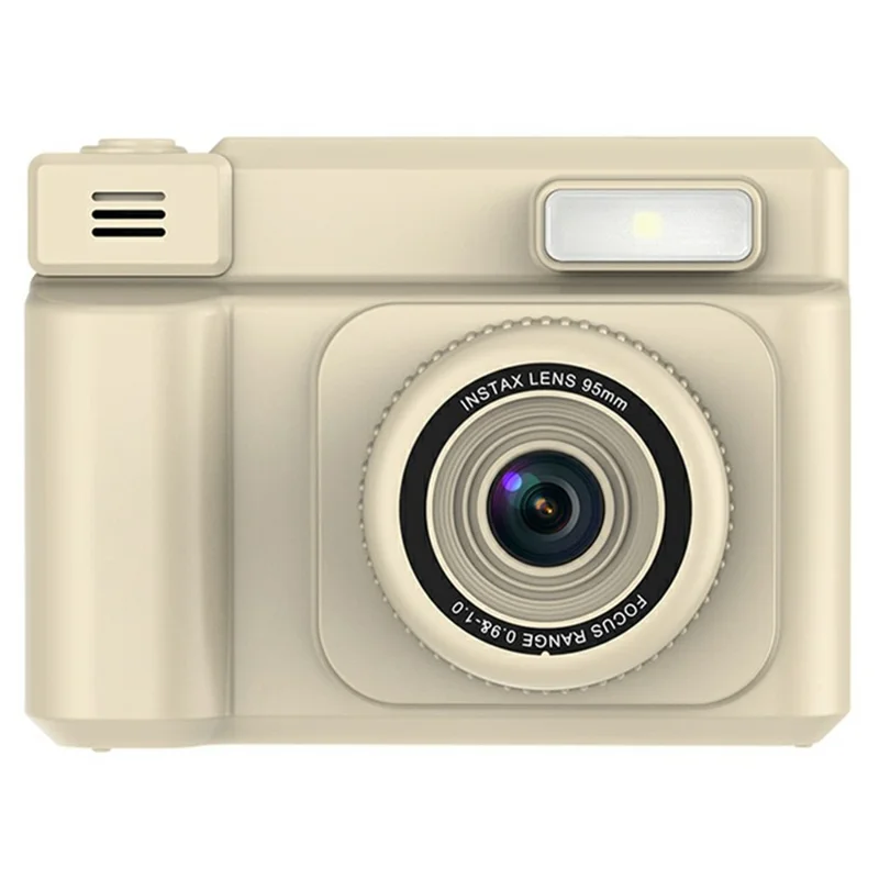 Cámara de vídeo portátil D15 para niños, pantalla IPS de 2,4 pulgadas, cámara de impresión instantánea con tarjeta de 32 GB + lector de tarjetas (compatible con impresión en blanco y negro) - Amarillo