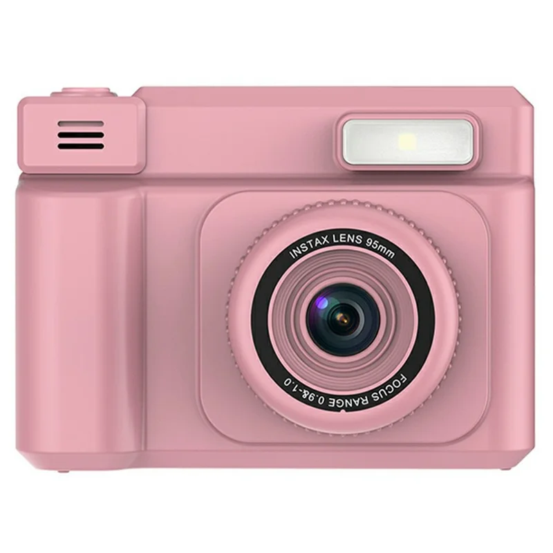 D15 For Kids Portable Video Recorder 2.4 Inch IPS Screen Instant Print Camera with 32GB Card + Card Reader (Support Monochrome Printing) - Pink