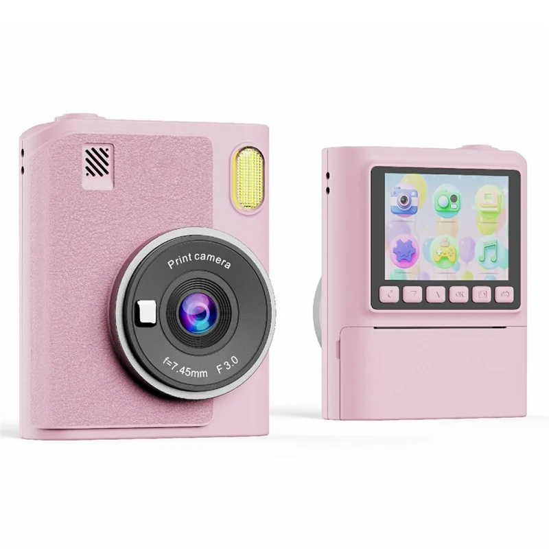 Cámara de impresión instantánea Z900 de 2,4 pulgadas Grabadora de vídeo HD para niños Admite impresión monocroma - Rosa