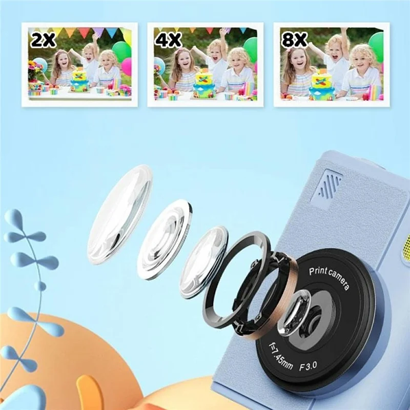 Cámara de impresión instantánea Z900 de 2,4 pulgadas Grabadora de vídeo HD para niños Admite impresión monocroma - Rosa