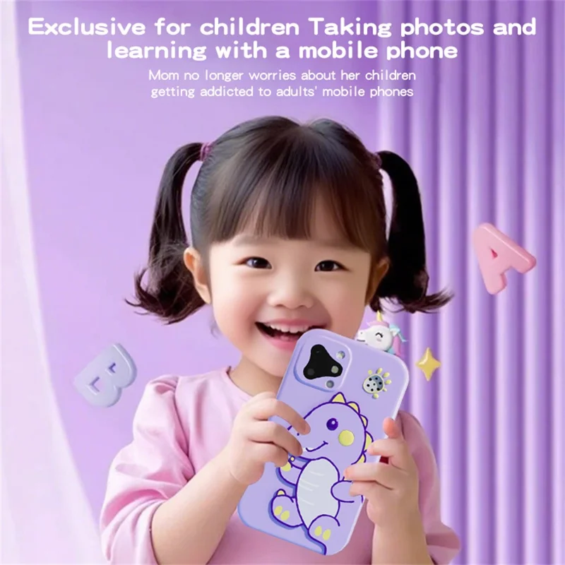 D17 2.8 Inch Touchscreen Dual Camera Multifunction Phone Toy for Children Video Recording Digital Camera - King Kong / Blue