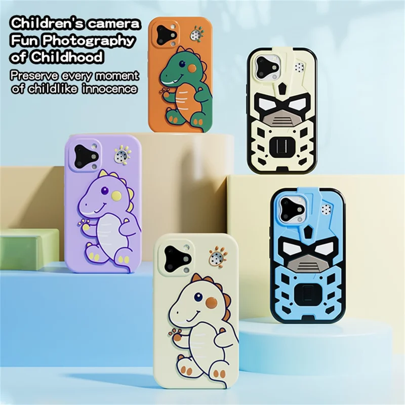 D17 2,8 tommer touchscreen, dobbelt kamera, multifunktions telefonlegetøj til børn, videooptagelse, digitalt kamera, med 32 GB kort - King Kong / Blå