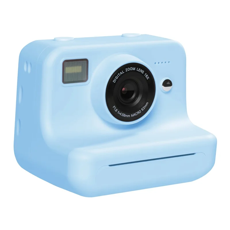 P10 Dual Lens Instant Print Camera for Kids 2.4 Inch IPS Screen Video Recorder, Support Monochrome Printing - Blue