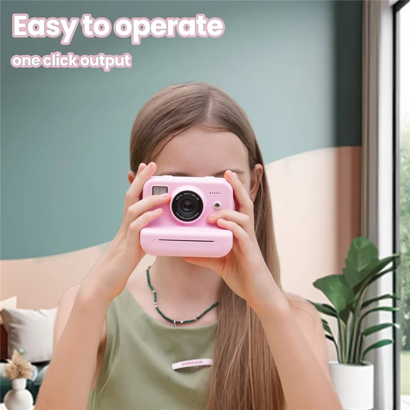 P10 Dual Lens Instant Print Camera for Kids 2.4 Inch IPS Screen Video Recorder, Support Monochrome Printing - Blue