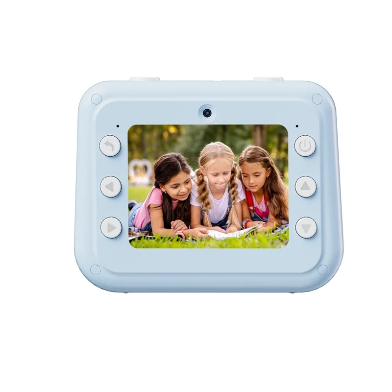 P10 Dual Lens Instant Print Camera for Kids 2.4 Inch IPS Screen Video Recorder, Support Monochrome Printing - Blue