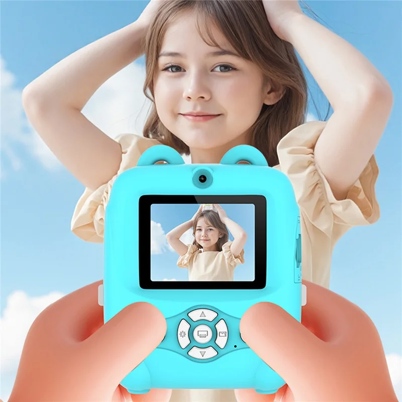AM500 48MP 2.0 inch HD Dual Lens Kids Instant Print Camera 1080P Photo Video Built-in Games MP3 Player - Purple