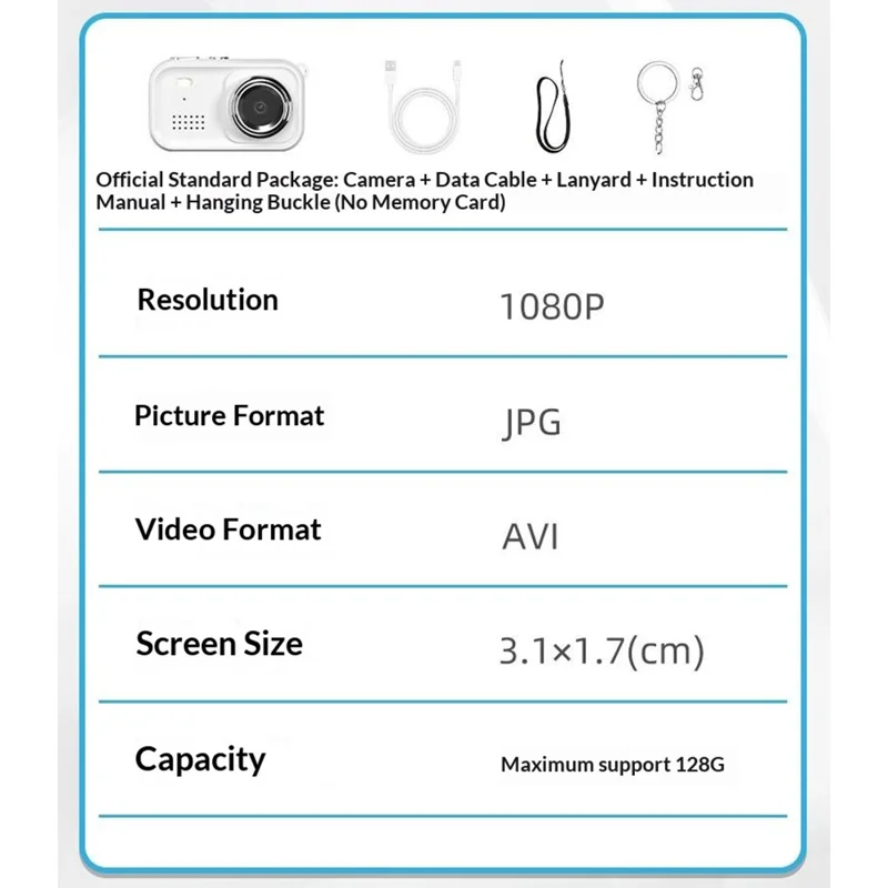 Y10 Mini Digital Camera 1.47 Inch 1080P HD Display Portable Kids Camera for Photography / Video Recording (Without Memory Card) - Black