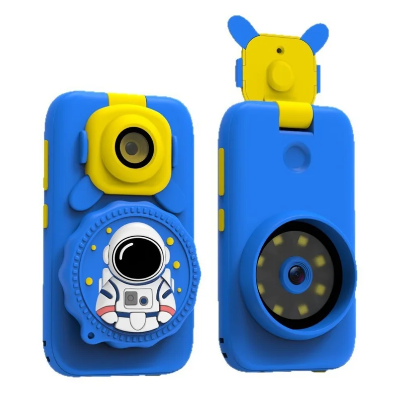 S1 2.8 inch Touchscreen Flip Lens Phone Microscope 2 in 1 180° Rotatable Photo Video Recorder 1200X Magnification Camera Microscope Gift with 32GB Card and Reader - Blue
