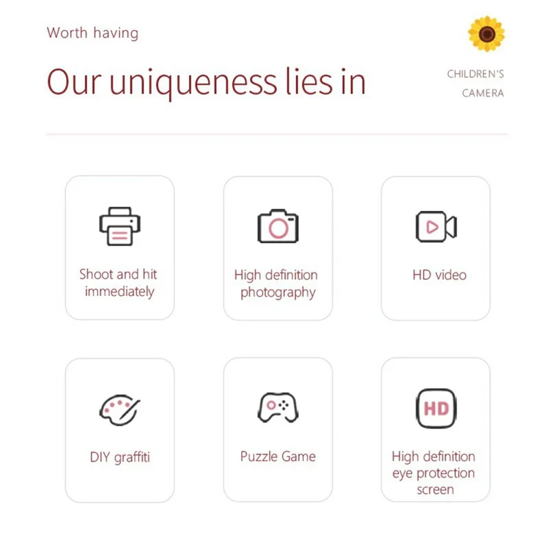 K2 2.4 Inch HD Dual Camera Kids Digital Camera Instant Print Photo / Video Recorder - White