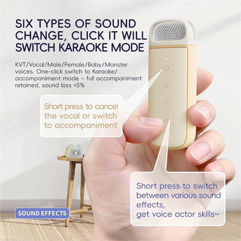 C22 Coluna Sem Fios com 2 Microfones Magnéticos Bluetooth 5.1 Sistema KTV Portátil com Luz RGB - Branco