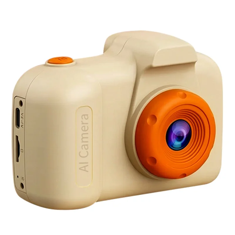 Cámara A101 para niños con lente doble HD de 2,4 pulgadas, cámara educativa de aprendizaje con IA - Amarillo