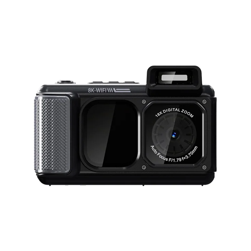 D80 8K 15 м Водонепроницаемая подводная камера с двойным IPS-экраном 2,83 + 2,01 дюйма для дайвинга — черная