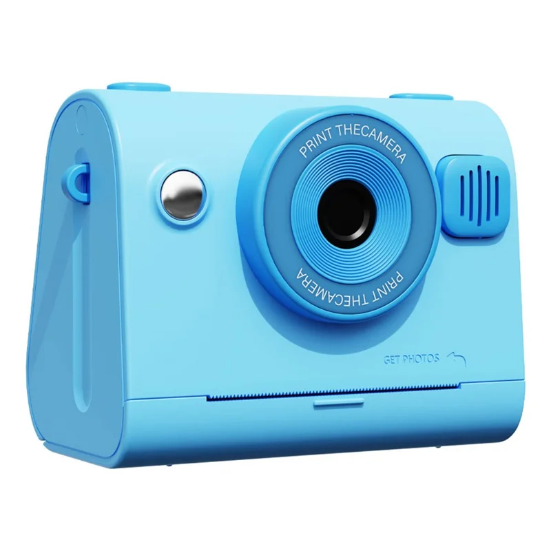 D103 2.4 Inch Kids Digital Camera 1080P IPS Screen Dual Lens Instant Thermal Print Camera Gift - Blue