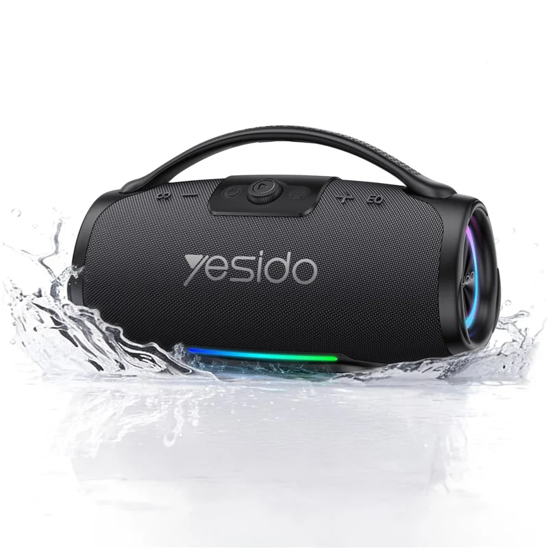 YESIDO YSW45 120W Bluetooth-compatible 5.0 Wireless Speaker RGB Lights Outdoor Portable Speaker with Microphone - Black