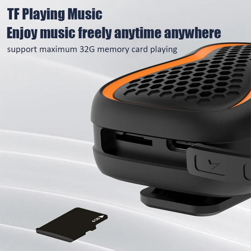 Clip-On Bluetooth-compatible Speaker Magnetic Waterproof IPX5 TWS Stereo Mini Wireless Subwoofer for Sports - Black