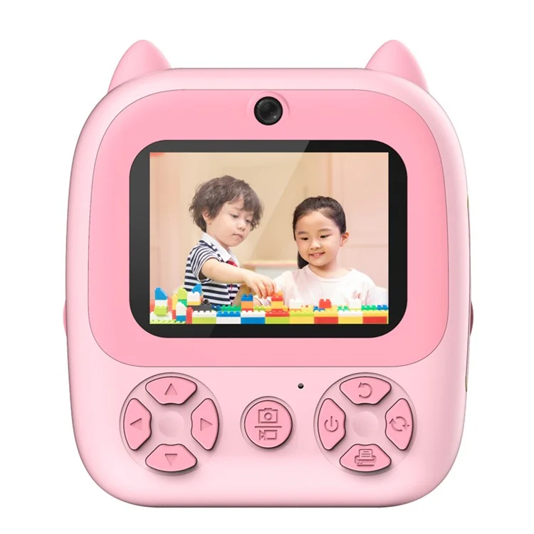 D8 Dual-Lens Children Video Camera Kid's Educational Toy Supporting 128GB Memory Card - Pink