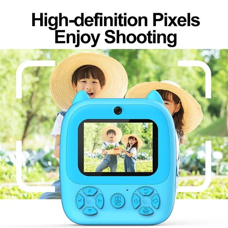 D8 Dual-Lens Children Video Camera Kid's Educational Toy Supporting 128GB Memory Card - Pink