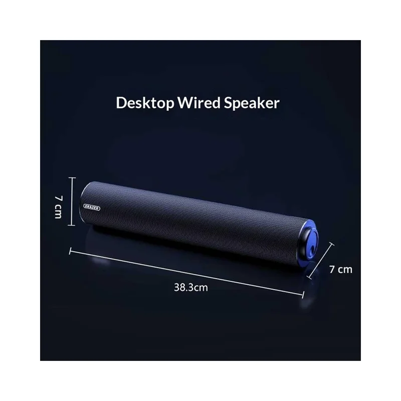 ERAZER W110 Desktop USB Wired Speaker 3.5mm Audio Input 6W Portable Speaker for PC Gaming (Invested By Lenovo) - Black