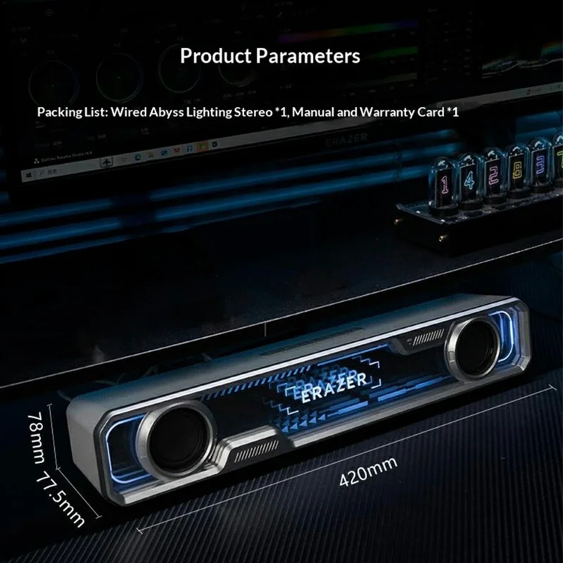 ERAZER W108 Desktop USB Wired Abyss RGB Lighting Bluetooth-compatible Speaker 3 EQ Modes Computer Speaker (Invested By Lenovo) - White
