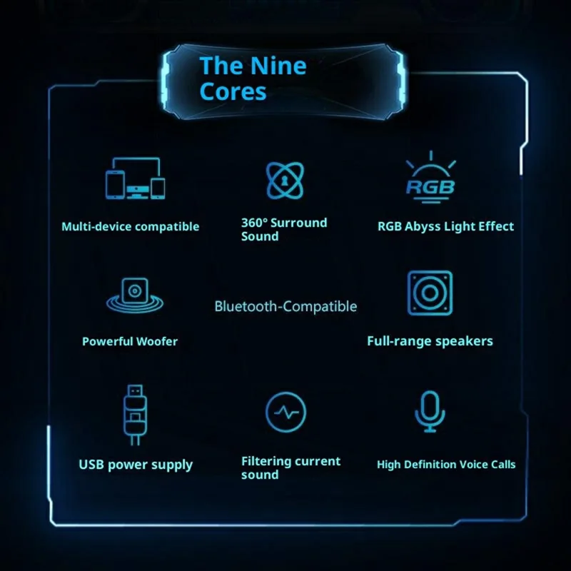 ERAZER W108 Desktop USB Wired Abyss RGB Lighting Bluetooth-compatible Speaker 3 EQ Modes Computer Speaker (Invested By Lenovo) - White