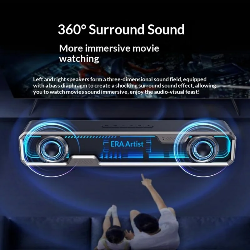 ERAZER W108 Desktop USB Wired Abyss RGB Lighting Bluetooth-compatible Speaker 3 EQ Modes Computer Speaker (Invested By Lenovo) - White