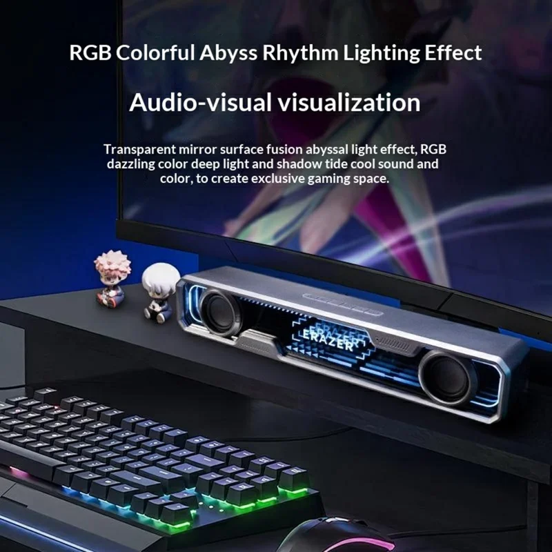 ERAZER W108 Desktop USB Wired Abyss RGB Lighting Bluetooth-compatible Speaker 3 EQ Modes Computer Speaker (Invested By Lenovo) - White