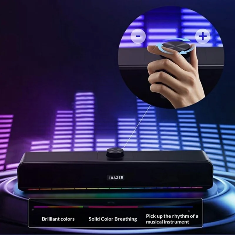 ERAZER W09 Desktop USB Wired Speaker Bluetooth-compatible 5.3 RGB Gaming Computer Portable Speakers (Invested By Lenovo)