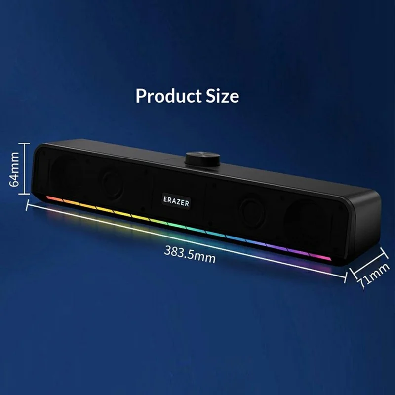 ERAZER W09 Desktop USB Wired Speaker Bluetooth-compatible 5.3 RGB Gaming Computer Portable Speakers (Invested By Lenovo)