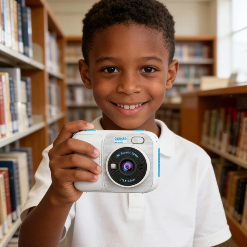 P97 Kids Instant Print Camera Kids Digital Camera 2.4 Inch IPS Screen 16X Zoom LED Flash Camera Toy (No Memory Card) - Pink