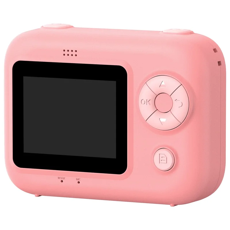 P97 Kids Instant Print Camera Kids Digital Camera 2.4 Inch IPS Screen 16X Zoom LED Flash Camera Toy (No Memory Card) - Pink