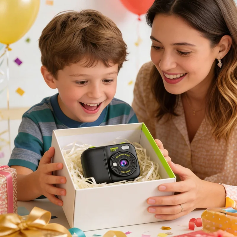 P97 Kids Instant Print Camera Kids Digital Camera 2.4 Inch IPS Screen 16X Zoom LED Flash Camera Toy (No Memory Card) - Pink