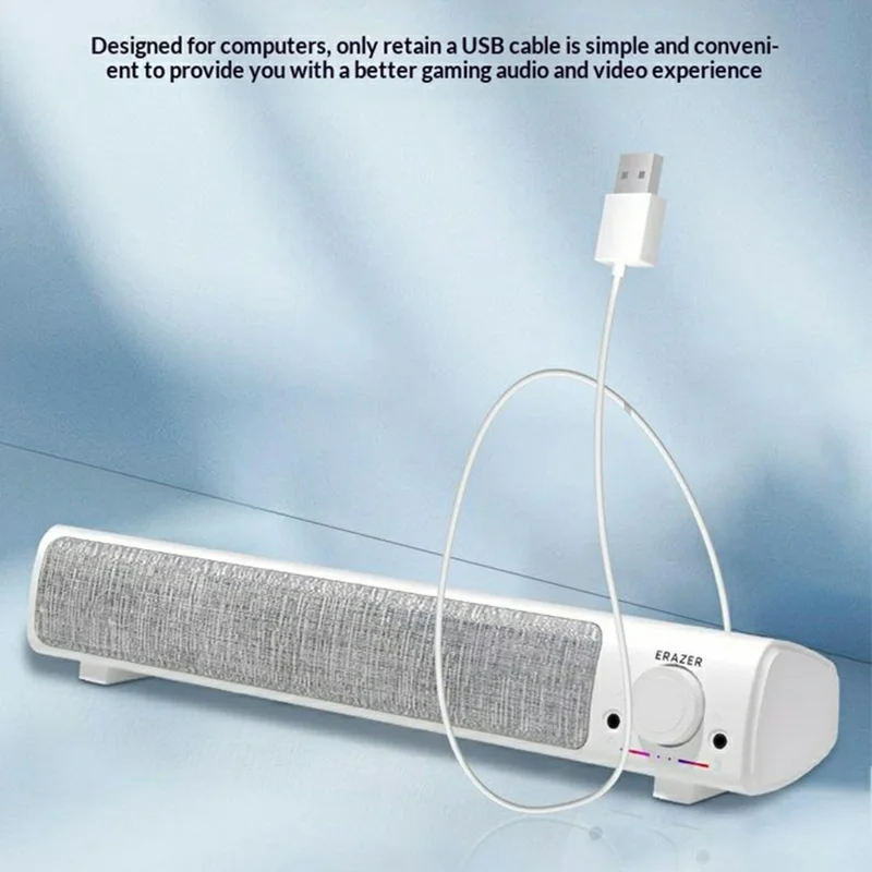 ERAZER A101Pro Desktop PC Speaker Bluetooth-compatible 5.3 USB Wired Computer Speaker for Gaming Office (Invested By Lenovo) - White