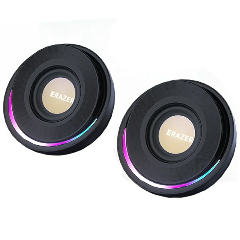 ERAZER A500 1 Pair Desktop 2.0 PC Speakers RGB Bluetooth-compatible USB Wired Computer 10W Audio Speakers (Invested By Lenovo) - Black