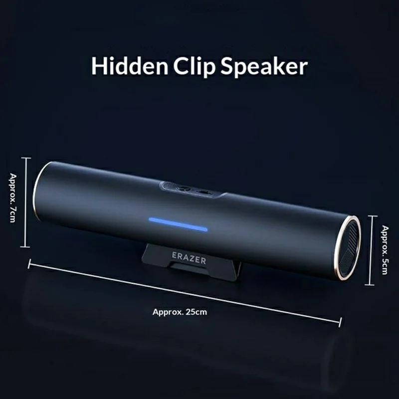 ERAZER K29 Hidden Clip Desktop Speaker Bluetooth-compatible 5.3 Dual Mode 6W Wired Speaker for PC Gaming (Invested By Lenovo) - Black