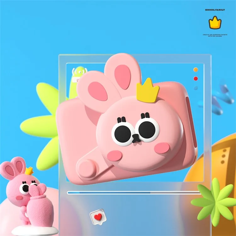 KOOOL K12 Cámara de Reconocimiento de Objetos AI para Niños 64MP Cámara Digital para Niños de 2.4 Pulgadas Videocámara Regalos de Cumpleaños Juguetes - Rosa 