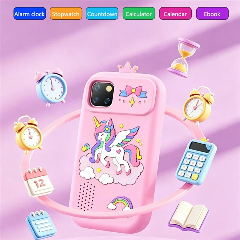 W7 Kids Digital Phone Camera 3.5 Inch HD Touchscreen Built-in 18 Games Dual Camera Video Recorder Camera Toy - Pink
