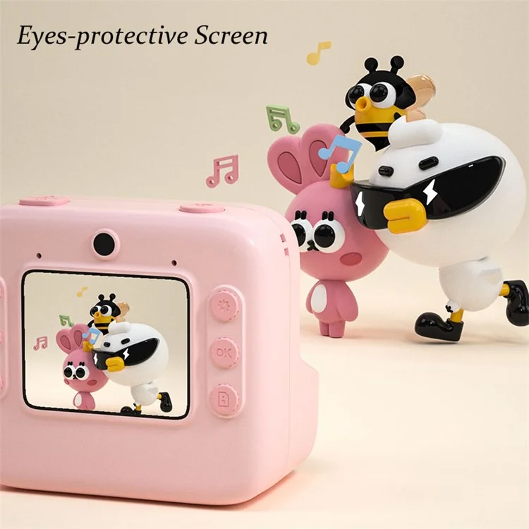 KOOOL K27 2-inch Screen ABS+PC Kids Instant Camera Toy HD Dual Lens Rechargeable Camera - Yellow