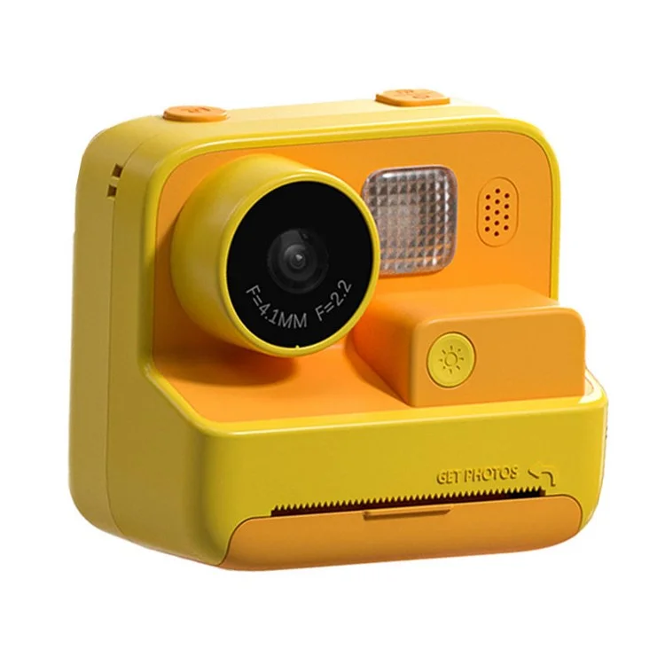 KOOOL K27 2-inch Screen ABS+PC Kids Instant Camera Toy HD Dual Lens Rechargeable Camera - Yellow