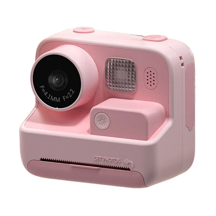 Cámara de juguete instantánea KOOOL K27 con pantalla de 2 pulgadas, carcasa de ABS+PC, doble objetivo HD recargable para niños - Rosa