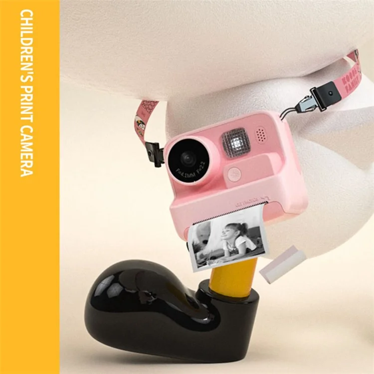 Cámara de juguete instantánea KOOOL K27 con pantalla de 2 pulgadas, carcasa de ABS+PC, doble objetivo HD recargable para niños - Rosa