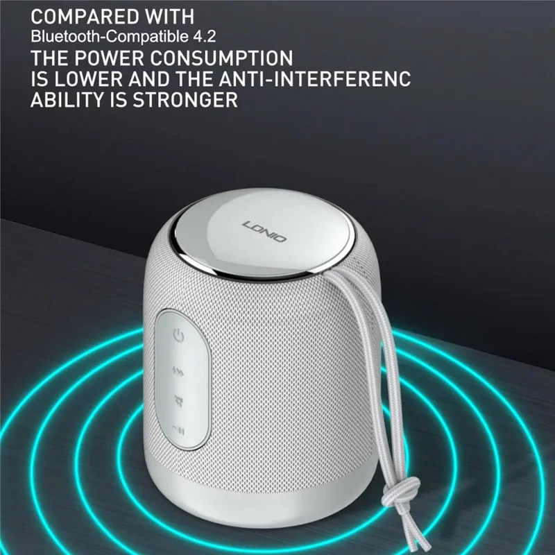 LDNIO BTS12 Wireless Bluetooth-compatible Speaker TWS Stereo Pairing SD Card AUX Wired Speaker for Desktop Outdoor - White