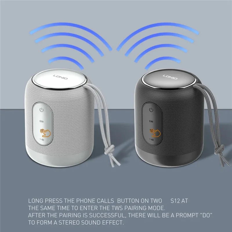 LDNIO BTS12 Wireless Bluetooth-compatible Speaker TWS Stereo Pairing SD Card AUX Wired Speaker for Desktop Outdoor - White
