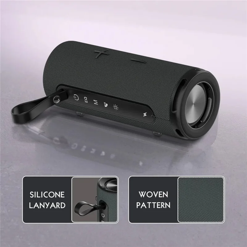LDNIO BTS13 Bluetooth-compatible 5.3 Speaker 2000mAh RGB Ambient Light TWS Wireless Bass Stereo Wireless Speaker for Outdoor - Black