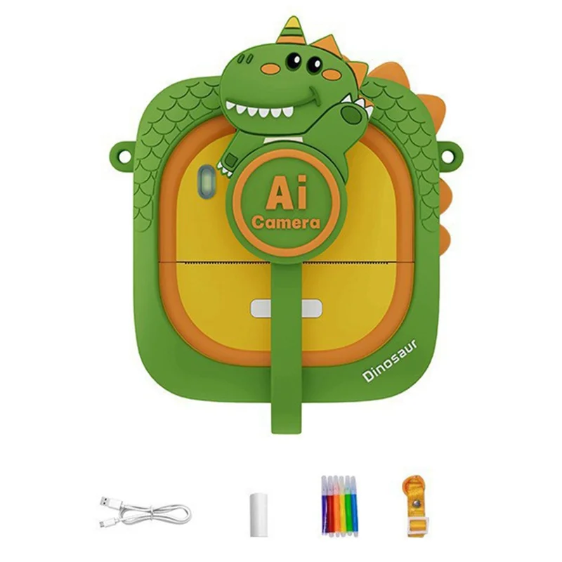 Cámara Inteligente AI-D2 con Impresión Instantánea, Cámara para Niños con Asistente de Aprendizaje por Voz y Cámara AI de 2,4 pulgadas - Verde