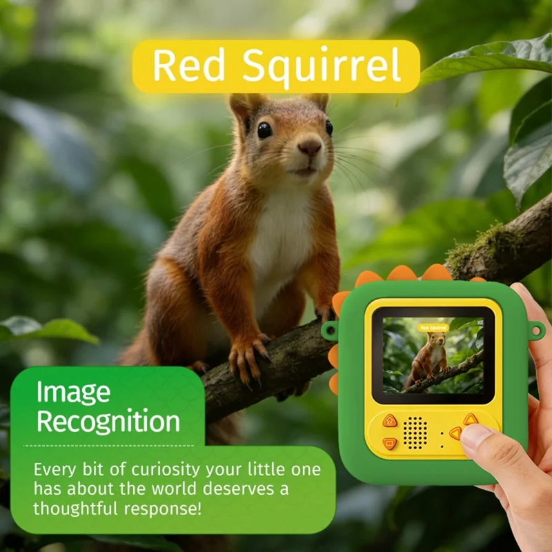 Cámara Inteligente AI-D2 con Impresión Instantánea, Cámara para Niños con Asistente de Aprendizaje por Voz y Cámara AI de 2,4 pulgadas - Verde
