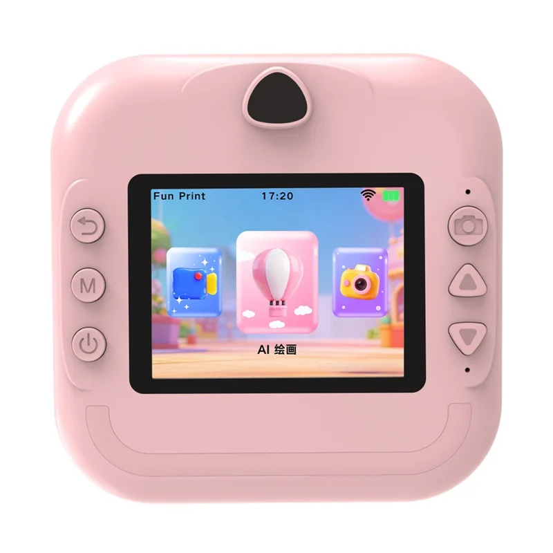 Q5 2.4 Inch AI Voice Instant Camera Thermal Printer Kids Camera Portable Photo Printer - Pink