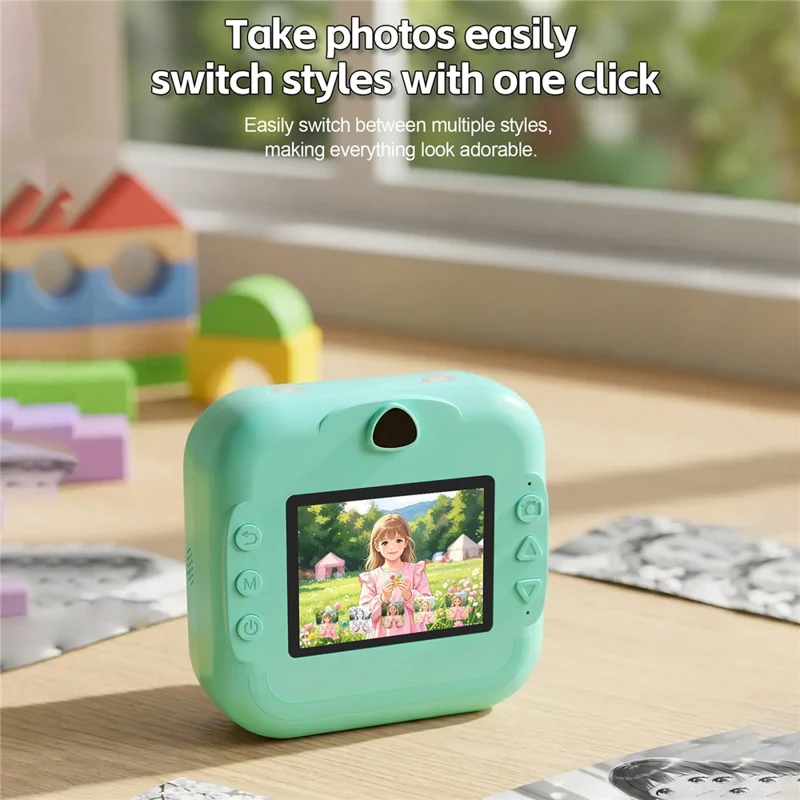 Q5 2.4 Inch AI Voice Instant Camera Thermal Printer Kids Camera Portable Photo Printer - Pink